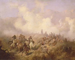 En scene fra den russisk-tyrkiske krigen i 1877-78, ca. 1870-80
